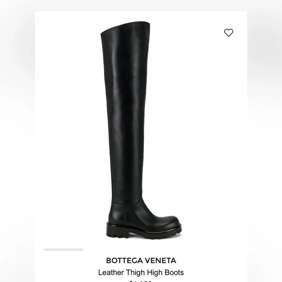 Bottega Veneta Leather Thigh High Boots size 40 black - Picture 8 of 9